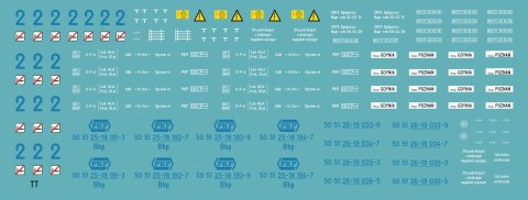 Kalkomania Bhp 4-członowa niebiesko - żółta TT