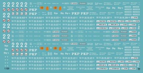 Kalkomania Bipa / Bhp / Bhp-x PKP 2 - 4 członowa TT