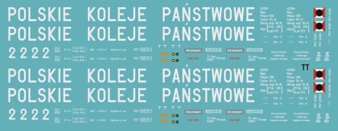 Kalkomania Bipa duży napis PKP 2 członowa TT