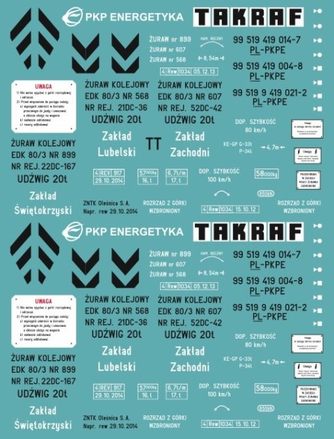 Kalkomania EDK80 PKP Energetyka TT