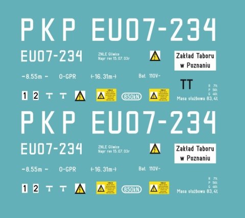 Kalkomania EU07-234 TT