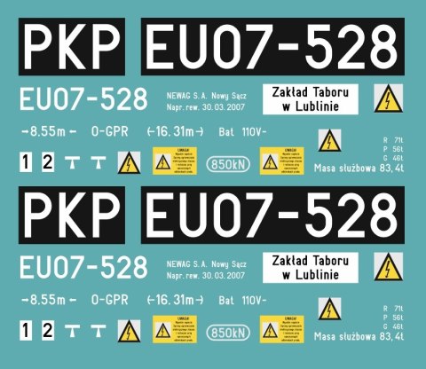Kalkomania EU07-528 H0