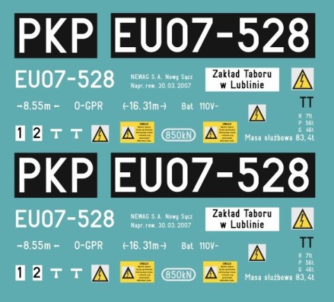Kalkomania EU07-528 TT
