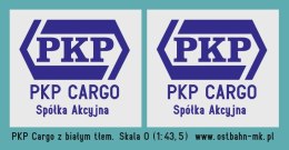 Kalkomania PKP Cargo niebieskie z białym tłem 1:43,5