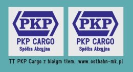 Kalkomania PKP Cargo niebieskie z białym tłem na węglarkę TT