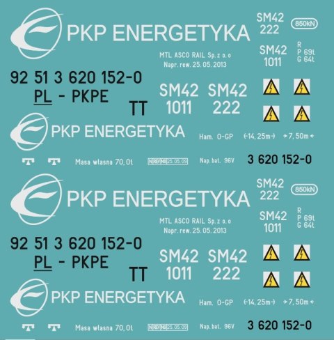 Kalkomania SM42 PKP Energetyka TT
