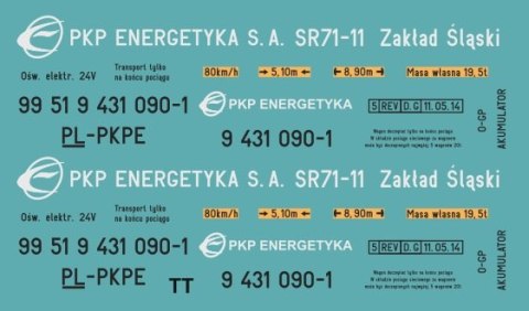 Kalkomania SR71-11 Zakład Śląski TT