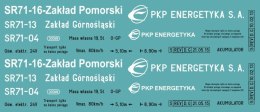 Kalkomania SR71 PKP Energetyka Zakład Pomorski i Górnośląski
