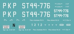 Kalkomania ST44-776 w skali N
