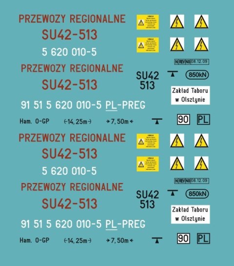 Kalkomania SU42-513 Przewozy Regionalne