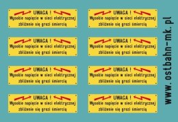 Kalkomania Żółte tabliczki na parowozy (8 sztuk)