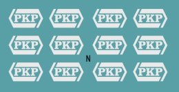 Kalkomania białe logo PKP N