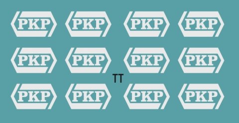 Kalkomania białe logo PKP TT