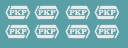 Kalkomania białe logo PKP
