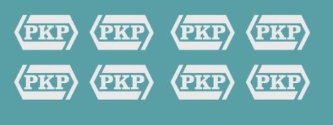 Kalkomania białe logo PKP