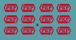 Kalkomania czerwone logo PKP N