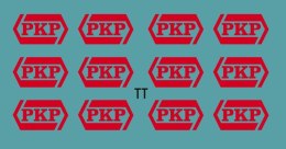 Kalkomania czerwone logo PKP TT