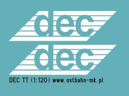 Kalkomania loga DEC białe TT