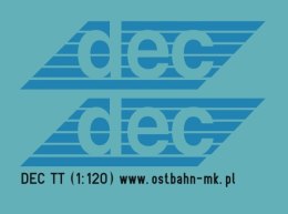 Kalkomania loga DEC błękitne TT