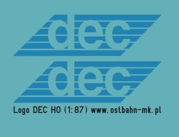 Kalkomania loga DEC błękitne