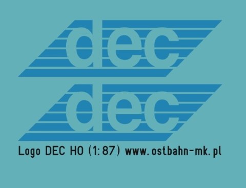 Kalkomania loga DEC błękitne
