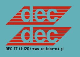 Kalkomania loga DEC czerwone TT