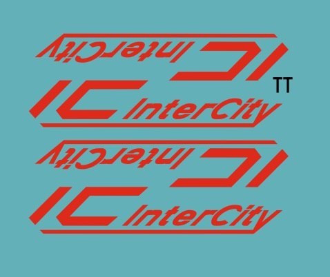 Kalkomania logo IC starego typu czerwone TT