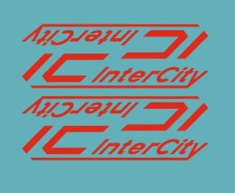 Kalkomania logo IC starego typu czerwone