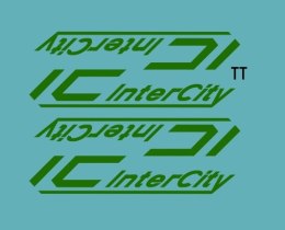 Kalkomania logo IC starego typu zielone TT
