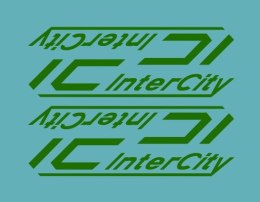Kalkomania logo IC starego typu zielone