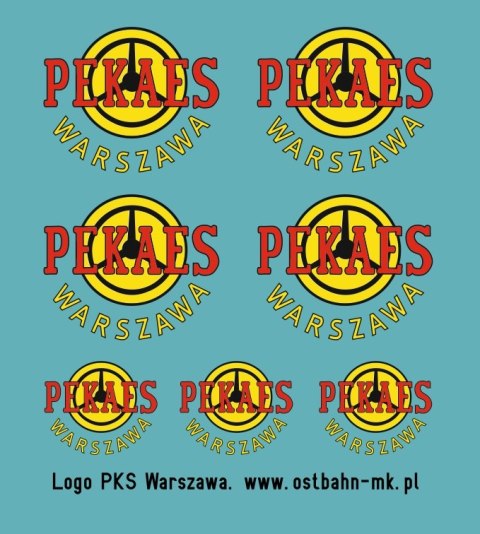 Kalkomania logo PKS Warszawa. Dwa rozmiary
