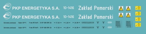 Kalkomania na wagon Ygrek PKP Energetyka Zakład Pomorski