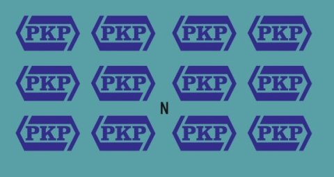 Kalkomania niebieskie logo PKP N