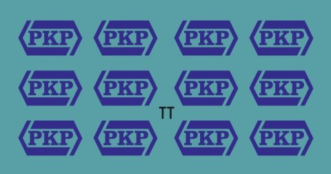Kalkomania niebieskie logo PKP TT