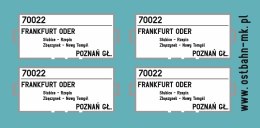 Kalkomania tablice kierunkowe Frankfurt Oder - Poznań