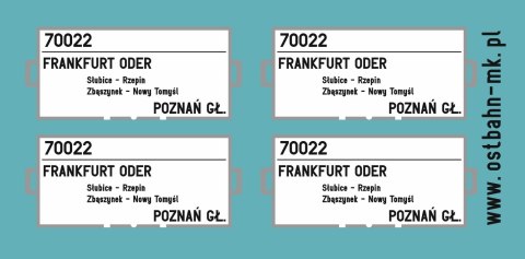 Kalkomania tablice kierunkowe Frankfurt Oder - Poznań