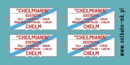Kalkomania tablice kierunkowe Kostrzyn - Chełm (Chełmianin)