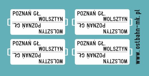 Kalkomania tablice kierunkowe Poznań Gł. - Wolsztyn