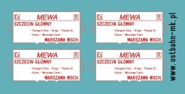 Kalkomania tablice kierunkowe Szczecin - Warszawa Wsch. (Mewa)