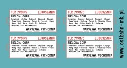 Kalkomania tablice kierunkowe Zielona Góra - Warszawa Wsch. (Lubuszanin)