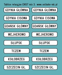 Kalkomania tablice relacyjne EN57 mix 3