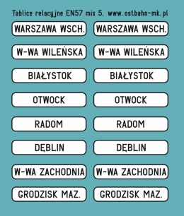 Kalkomania tablice relacyjne EN57 mix 5