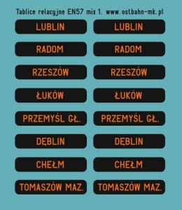 Kalkomania tablice relacyjne na wyświetlaczu EN57 mix 1