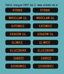 Kalkomania tablice relacyjne na wyświetlaczu EN57 mix 2