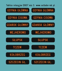 Kalkomania tablice relacyjne na wyświetlaczu EN57 mix 3