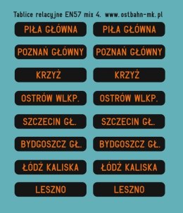 Kalkomania tablice relacyjne na wyświetlaczu EN57 mix 4