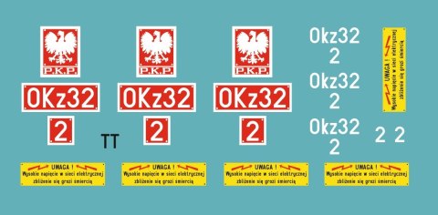 Kalkomania tabliczki Okz32-2 TT