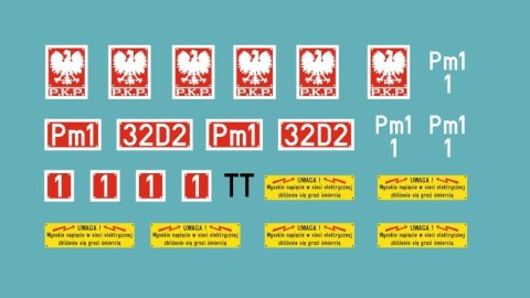 Kalkomania tabliczki Pm1 TT