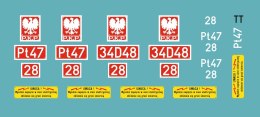 Kalkomania tabliczki Pt47-28 TT