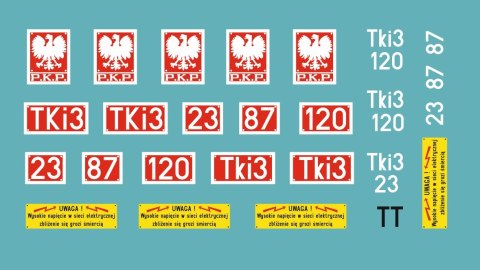 Kalkomania tabliczki Tki3 TT